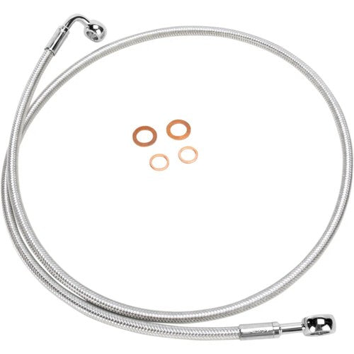 Magnum E-Z Align Front Brake Line - Polished Stainless - 50" - 180/90 Degree