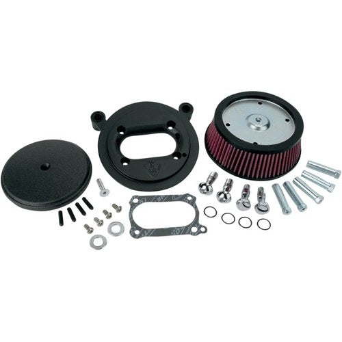 Arlen Ness Big Sucker Stage I Air Filter Kit with Cover - Smooth (Black) 18-328