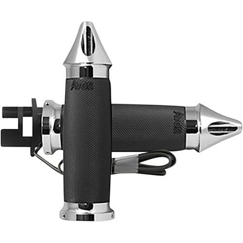 Avon Grips Chrome Heated Custom Contour Spike Grips for Indian | MT-IN-CC-85-S-H