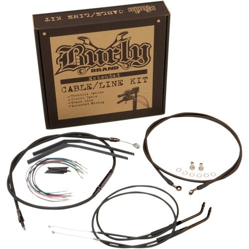 Burly Brand Black Vinyl Jail Bar Cable Kit For 10" Handlebars | B30-1146