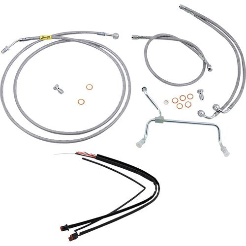 Burly Brand Complete Stainless Braided Handlebar Cable/Brake Line Kit | B30-1238