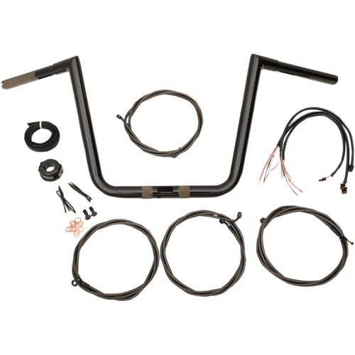 LA Choppers Black 10" '17 Fltr Handlebar and Cable Kit | LA-7312KT1-61B