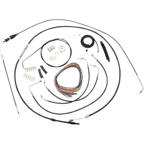 LA Choppers Complete Braided Handlebar Cable/Brake Line Kit | LA-8006KT2A-16B