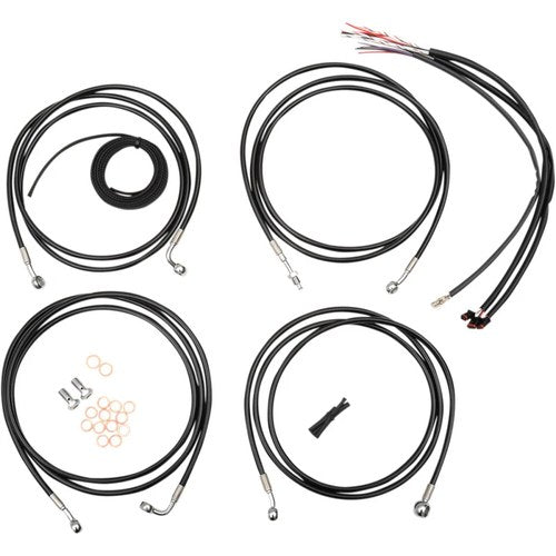 LA Choppers Complete Vinyl Braided Handlebar Cable/Brake Line Kit LA-8052KT2-16B