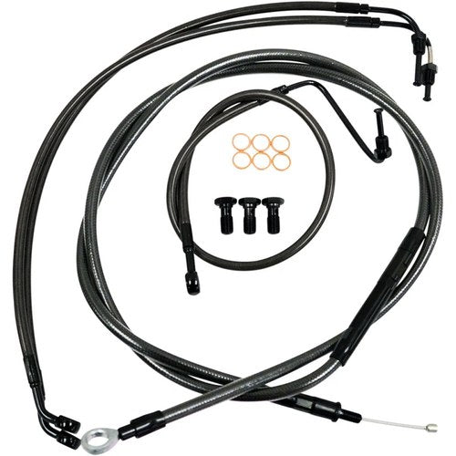 LA Choppers Standard Braided Handlebar Cable/Brake Line Kit | LA-8010KT-16M