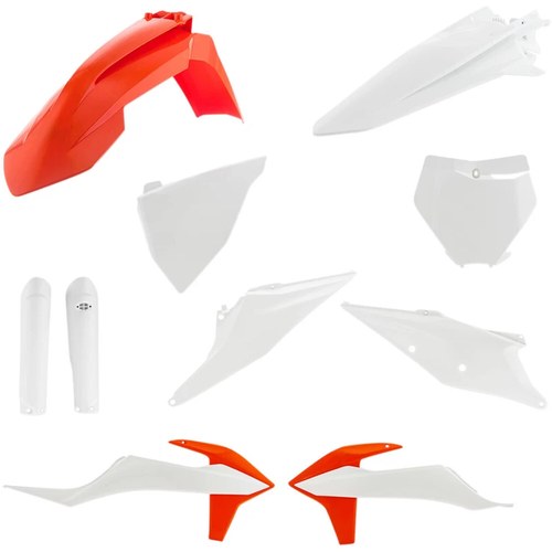 Acerbis Full Replacement Plastic Kit - White/Orange - KTM - '19 | 2726496345