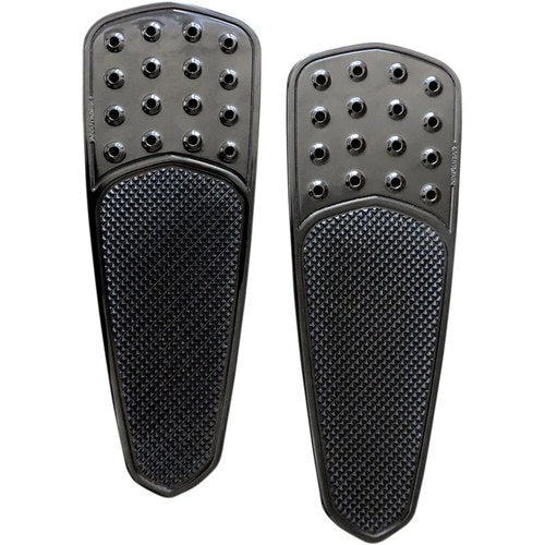 Accutronix Front Floorboards, Extended, Black, Knurled, Teardrop | FBF01-KDTB