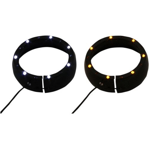 Custom Dynamics Lighted Passing Lamp Trim Ring 96-05 Flht - Black | CDTB-45TR-3B