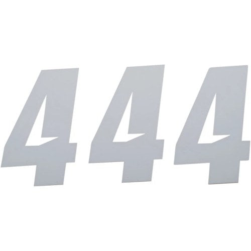 D'Cor Visuals Slash Number Plate - #4 - White - 4" | 45-28-4