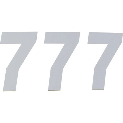 D'Cor Visuals Race Number Plate - #7 - White - 6" | 45-36-7