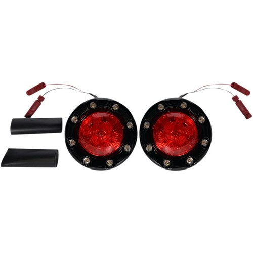 Custom Dynamics ProBEAM Bullet Ringz LED Turn Signals, Black/Red PB-BR-RR-IND-BR