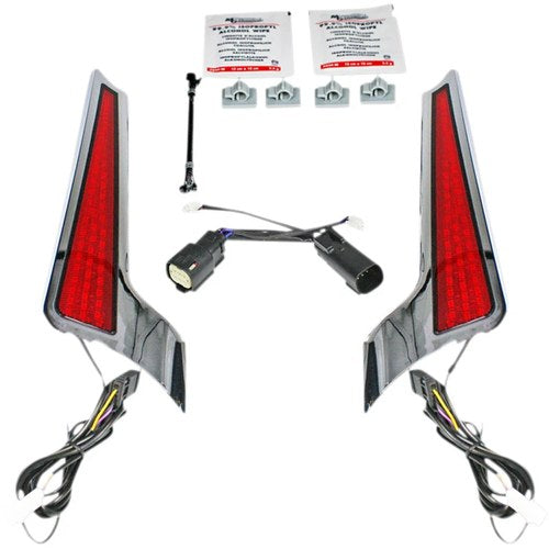 Custom Dynamics Fascia LED Light Panels - Chrome/Red | CD-FASCIA-SS6CR