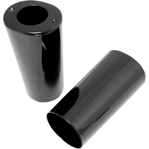 Drag Specialties Fork Slider Covers - Black - Smooth - Stock Length | 74537B