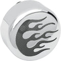 Drag Specialties Horn Cover - Chrome with Black Flame | 76636FB4