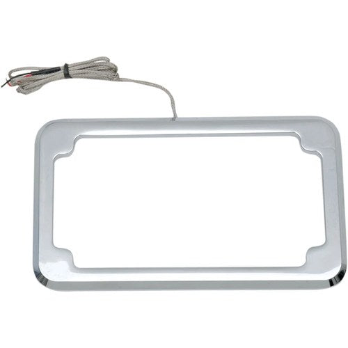Cycle Visions Beveled License Plate Frame - Chrome - with Plate Light | CV-4616
