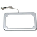 Cycle Visions Beveled License Plate Frame - Chrome - with Plate Light | CV-4616