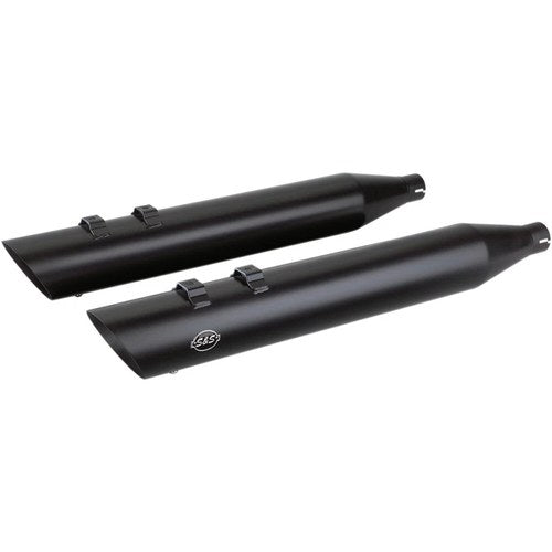 S&S Cycle Slash Cut Mufflers - Black | 550-0692