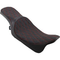 Drag Specialties Predator 2-Up Seat Diamond Solar Leather (Black/Red) 0801-1272