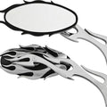 Harddrive Mirrors Flame W/Flame Stem Black/Chrome | 18-397