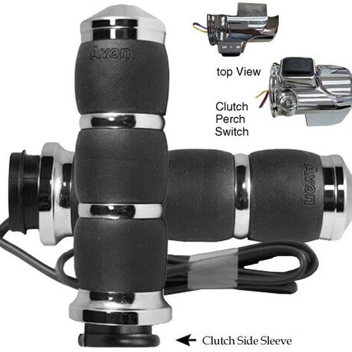 Avon Velvet Air Fbw Heated Grips 15-Up Fltr Chrome | AIR-93-FLY-RH