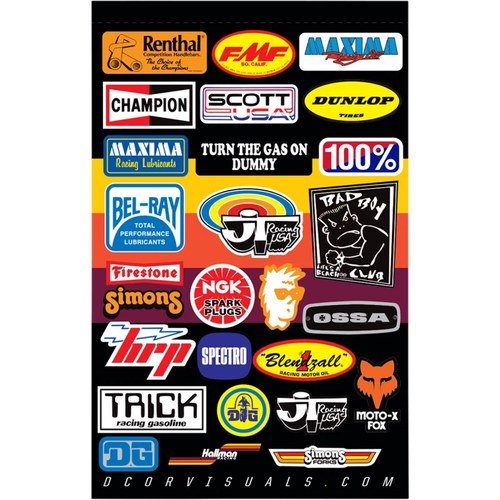 D'Cor Visuals Universal Decal Sheet, Throwback MX - 12mll. | 40-90-122