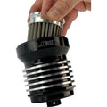 PC Racing Flo Spin On Stainless Oil Filter Blck w/Polished Cooling Fins | PCS1BC