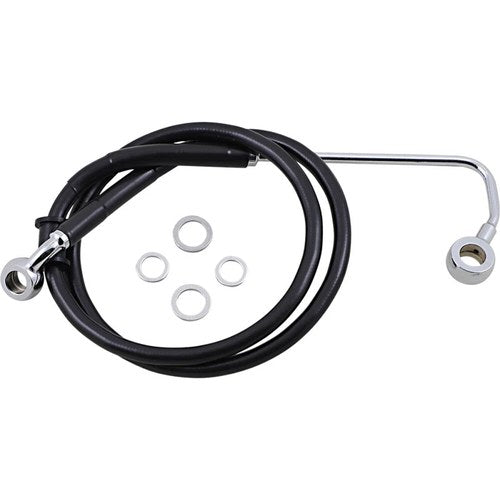 Drag Specialties Brake Line - 15-17 Softail - Black +4" | 618302-4BLK