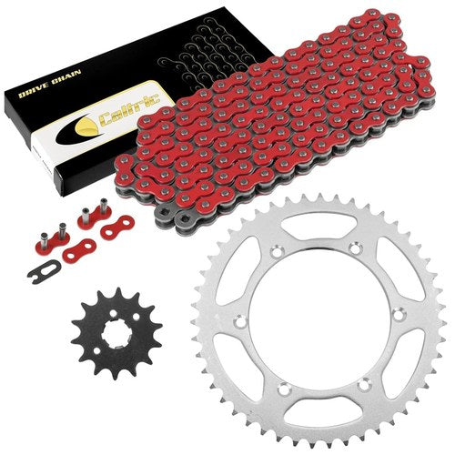 Red Drive Chain And Sprocket Kit for Kawasaki KX250 1987 1988 1989