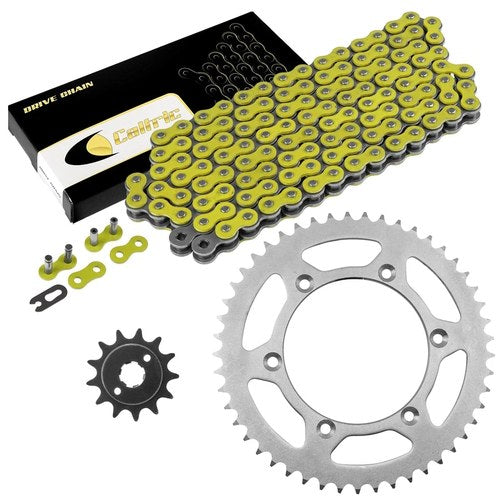 Drive Chain & Sprockets Kit for Yamaha YZ125 YZ 125 2002 2003 2004 Yellow