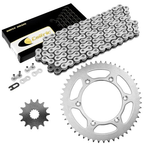 Drive Chain & Sprockets Kit for Yamaha YZ250 YZ 250 YZ-250 1999-2017 White