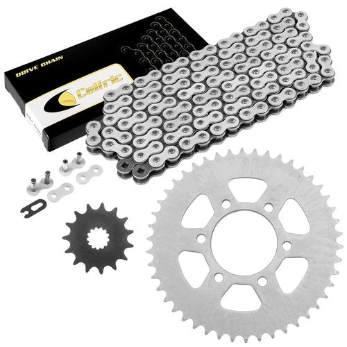Drive Chain & Sprockets Kit for Kawasaki ER-6F ER-6N EX650 2006-2016 White
