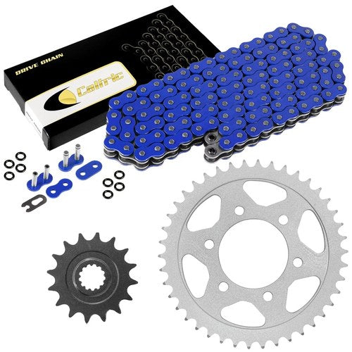 Blue O-Ring Drive Chain & Sprockets Kit for Kawasaki ZR1000A Z1000 2003-2006