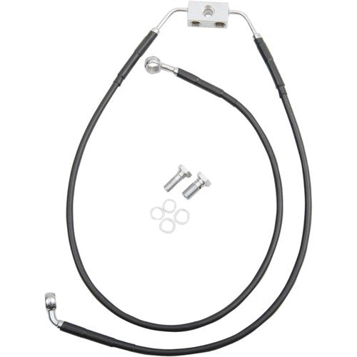 Drag Specialties +6" Brake Line - Front - Black Vinyl - FXDB2-17 | 612135-8BLK
