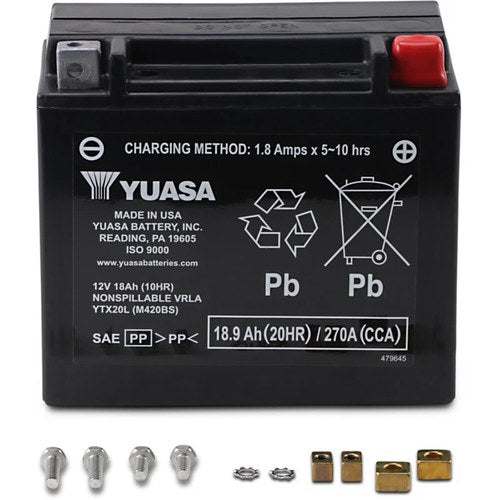 Yuasa Factory-Activated Maintenance-Free Agm Battery (YTX20L) YUAM420BS