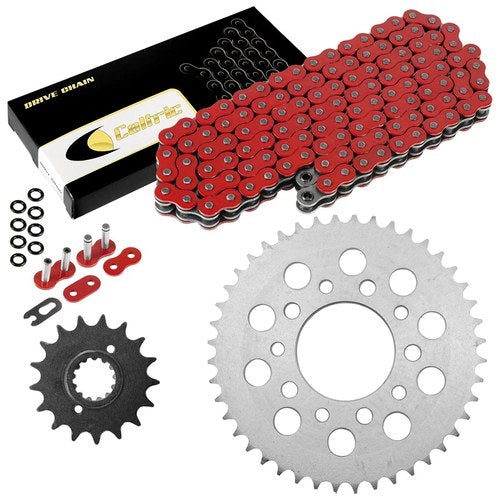 Red O-Ring Drive Chain & Sprockets Kit For Honda VF750F CB900 CB900F VF1000R