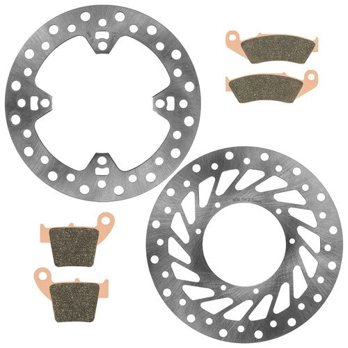 Front & Rear Brake Disc Set w/ Sintered Pads For Honda CRF250R CRF250X 2004-2007
