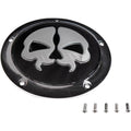 Drag Specialties Split Skull Derby Cover - Black | 78046BB4