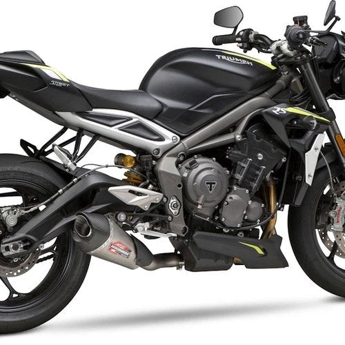 Triumph Street Triple 18-20 AT2 Stainless SLIP-ON Exhaust W/ Stainless Muffler
