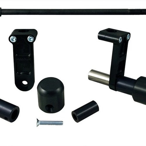 Ducati 2019-2020 Hypermotard 950 Woodcraft Racing Frame Slider Kit / Black Pucks