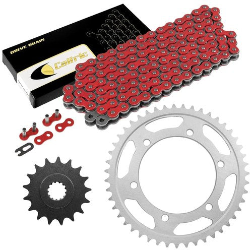 Red Drive Chain And Sprocket Kit for Yamaha FZR1000 1989-1995