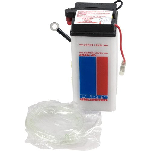 Parts Unlimited 6V Conventional Battery #6N4A-4D (R6N4A-4D)