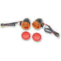 Drag Specialties Mini Deuce Bolt-Mount Marker Lights (Gloss Black/White Bulb)