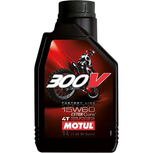 Motul 300V Full-Synthetic 4-Stroke Off-Road Racing Motor Oil | 15W-60 | 1 Liter