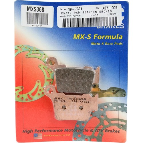 Ebc Mxs Series Motocross Offroad Race Sintered Brake Pads / One Pair (MXS368)
