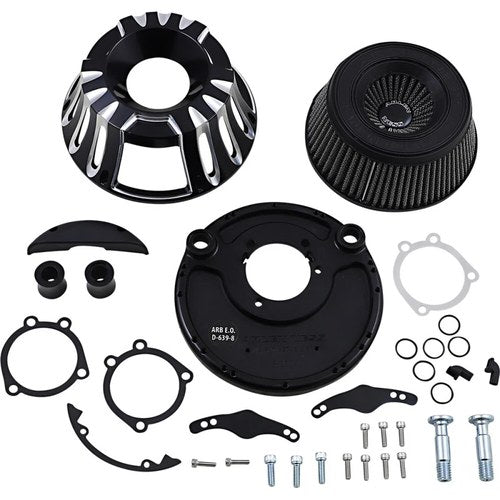 Arlen Ness - 18-931 - Inverted Series Air Cleaner Kit, Deep Cut - Black