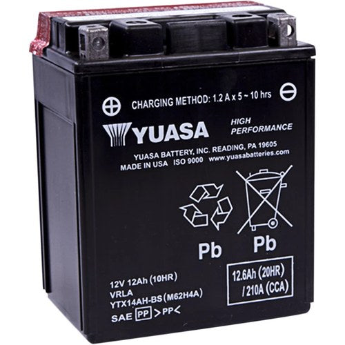 Yuasa Fresh Pack High Performance Maintenance-Free Agm Battery (YTX14AH-BS)