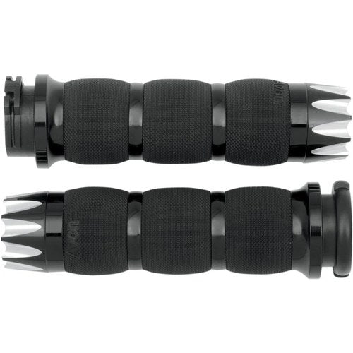 Avon Air Cushion Grips for H-D Motorcycles w/Cable Throttle (EXCALIBUR Black)