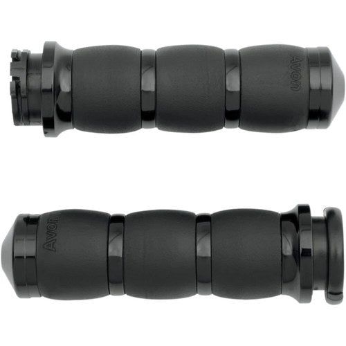 Avon Velvet Air Grips for H-D Motorcycles w/Cable Throttle (Anodized Black)
