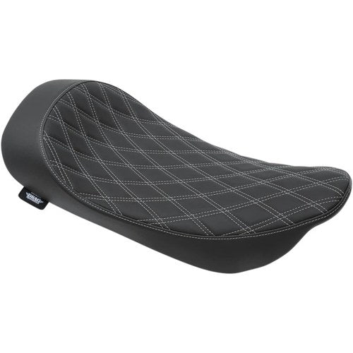 Drag Specialties Low Solo Seat, Diamond, Silver Stitch (Black/Silver) 0801-1156