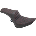 Drag Specialties Predator Iii Seat, Double Diamond, Vinyl (Black/Red) 0802-1368